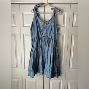 Disney Her Universe Chip and Dale Denim Floral women’s plus Dress size 3